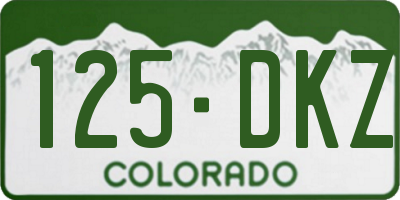 CO license plate 125DKZ
