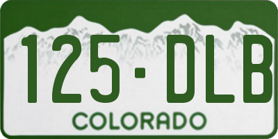 CO license plate 125DLB