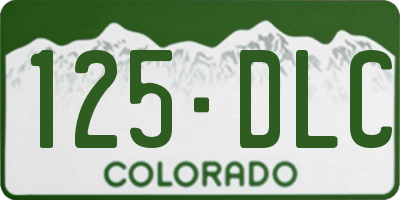 CO license plate 125DLC