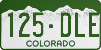 CO license plate 125DLE