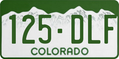 CO license plate 125DLF