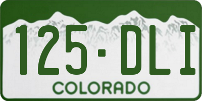 CO license plate 125DLI