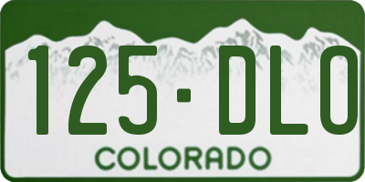 CO license plate 125DLO