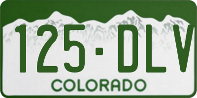 CO license plate 125DLV