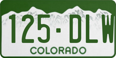 CO license plate 125DLW