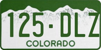 CO license plate 125DLZ