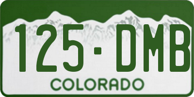 CO license plate 125DMB