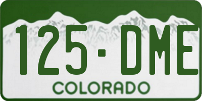 CO license plate 125DME