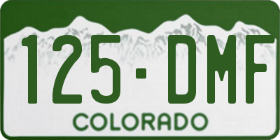 CO license plate 125DMF