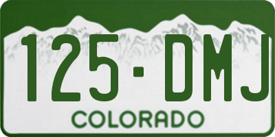 CO license plate 125DMJ