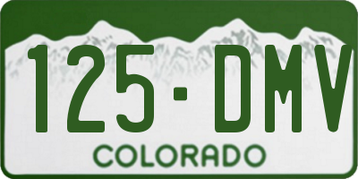 CO license plate 125DMV