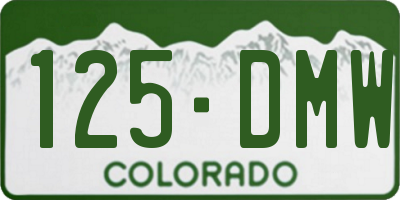 CO license plate 125DMW