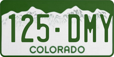 CO license plate 125DMY