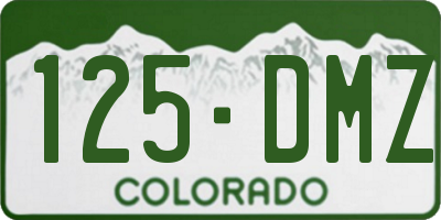 CO license plate 125DMZ