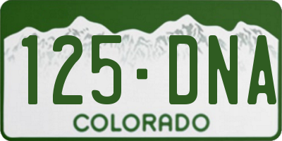 CO license plate 125DNA