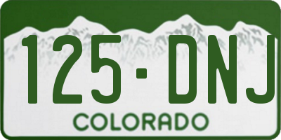 CO license plate 125DNJ