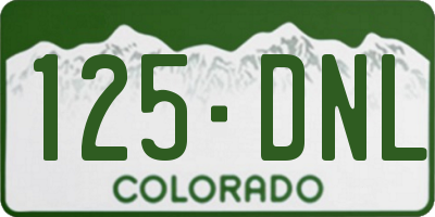 CO license plate 125DNL