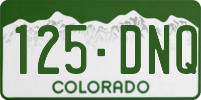 CO license plate 125DNQ