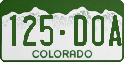CO license plate 125DOA