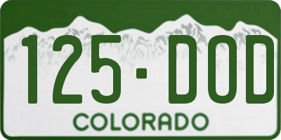 CO license plate 125DOD