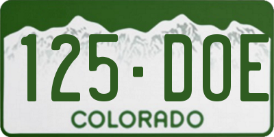 CO license plate 125DOE
