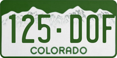CO license plate 125DOF