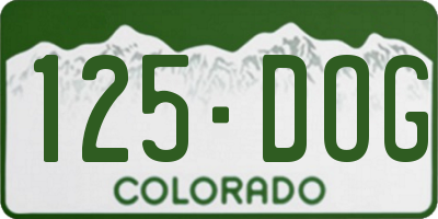 CO license plate 125DOG