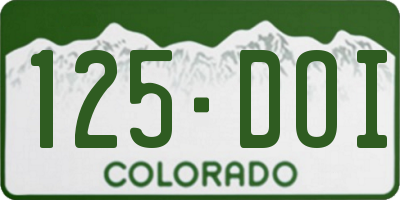 CO license plate 125DOI