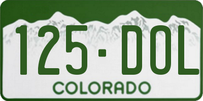 CO license plate 125DOL