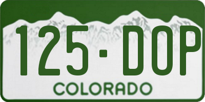 CO license plate 125DOP