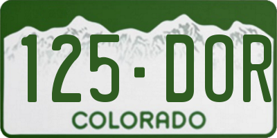 CO license plate 125DOR