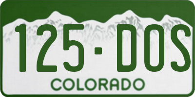CO license plate 125DOS