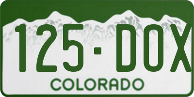 CO license plate 125DOX