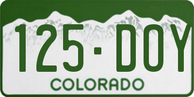 CO license plate 125DOY
