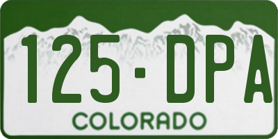 CO license plate 125DPA