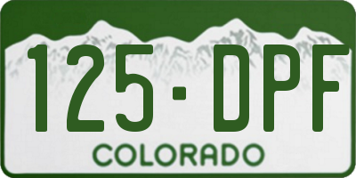 CO license plate 125DPF