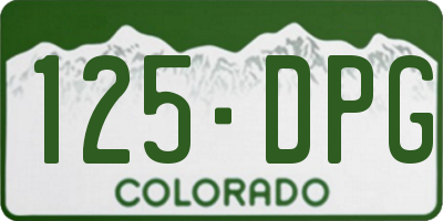 CO license plate 125DPG