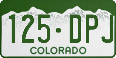 CO license plate 125DPJ