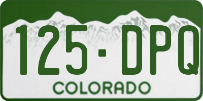 CO license plate 125DPQ