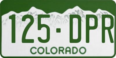CO license plate 125DPR