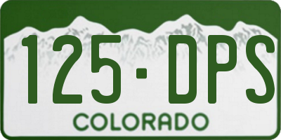 CO license plate 125DPS