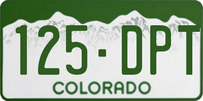 CO license plate 125DPT