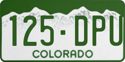 CO license plate 125DPU