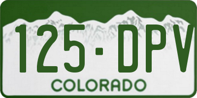 CO license plate 125DPV