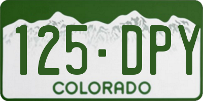 CO license plate 125DPY
