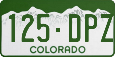CO license plate 125DPZ
