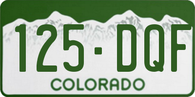 CO license plate 125DQF
