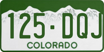 CO license plate 125DQJ