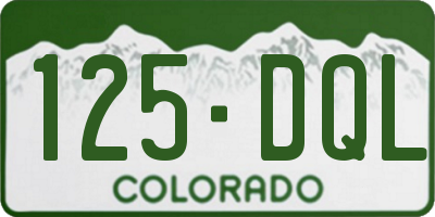 CO license plate 125DQL