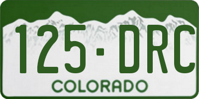 CO license plate 125DRC